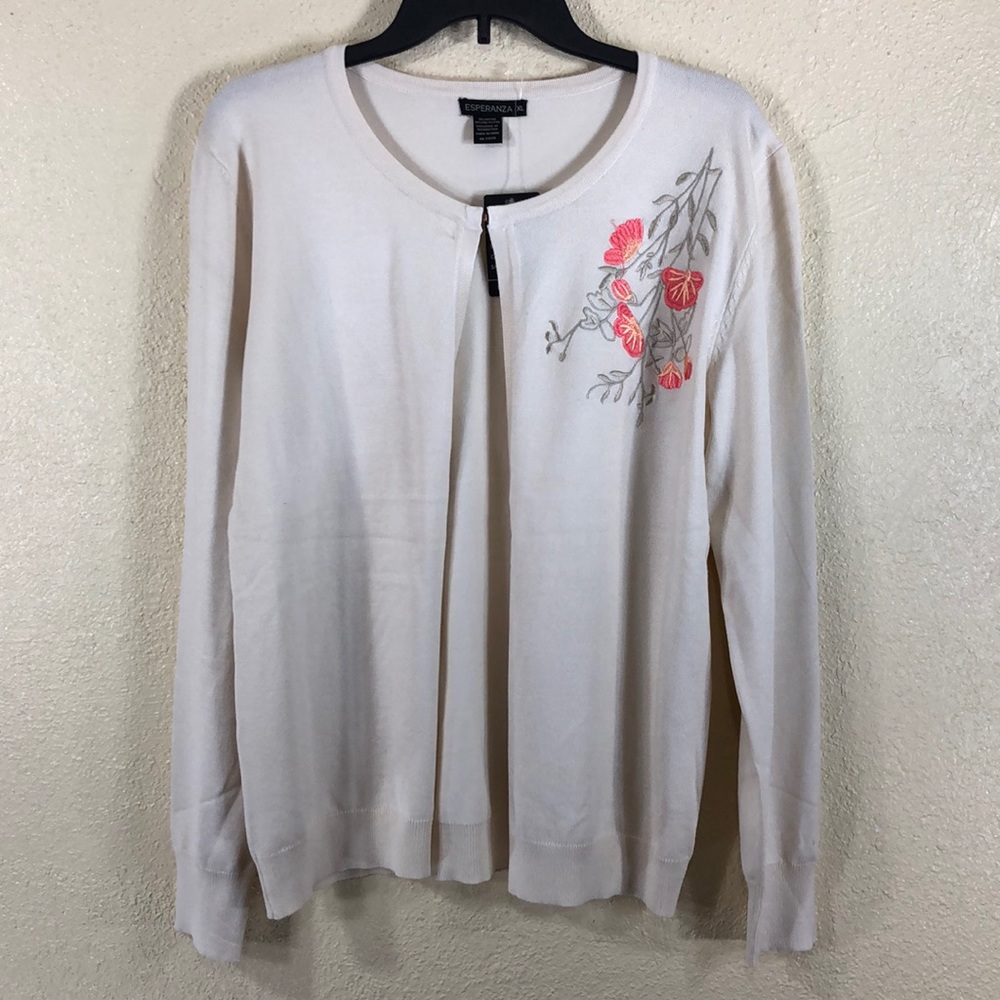 Esperanza Sweater Ivory/ Cream Embroidered NWT XL